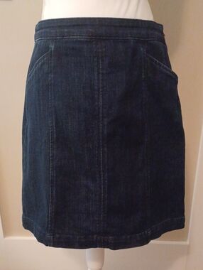 Talbots Dark Blue Denim A-Line Skirt
